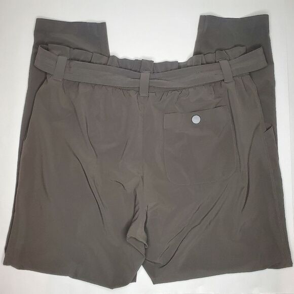 Athleta Skyline Paper Bag Waist Pants Olive Gray Size 10 - Picture 4 of 11